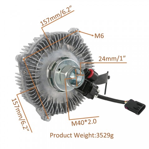 Cooling Radiator Fan Clutch For 13-18 Ram 2500 3500 4500 5500 6.7L Diesel USA