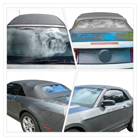 For Ford Mustang 2005-2014 Convertible Top Soft & Heated Glass Window Sailcloth