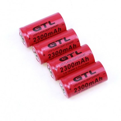 4pcs Rechargeable Battery 3.7V CR123A 123A CR123 16340 2300mAh