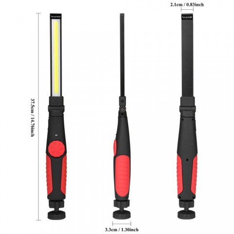 Rechargeable COB LED Work Light Lamp Flashlight Inspect Foldable