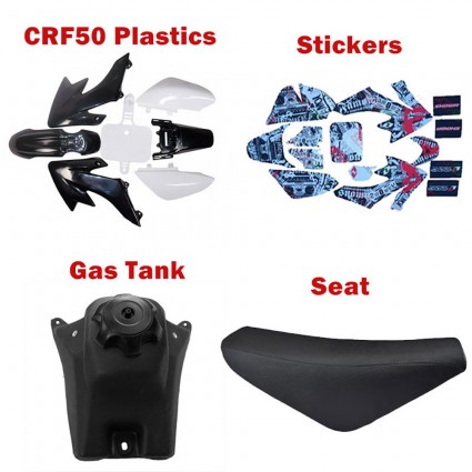 Plastics Kit Fuel Tank Graphics Seat for CRF50 XR50 SSR125 Thumpstar