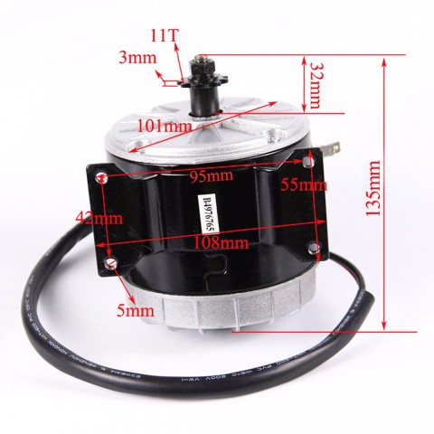 24V 350W Electric Brush DC Motor For E-Bike Scooter Go Kart