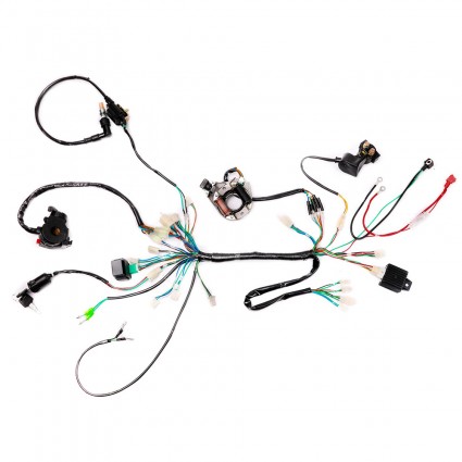 Full electric Wiring Harness Coil Ignition CDI For Quad Go kart Scooter 50-125cc
