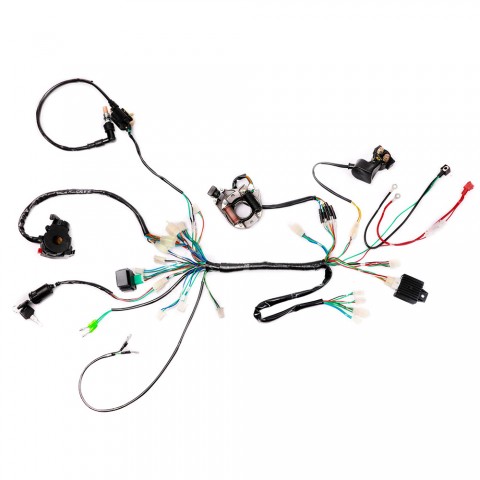 Full electric Wiring Harness Coil Ignition CDI For Quad Go kart Scooter 50-125cc