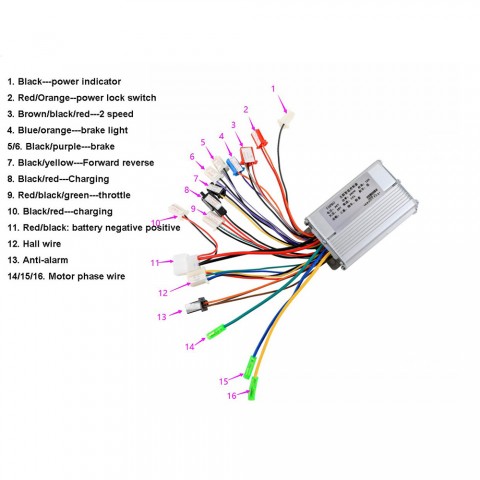 DC 36V 350W Brushless Variable Speed Controller For E-bike Scooter Razor