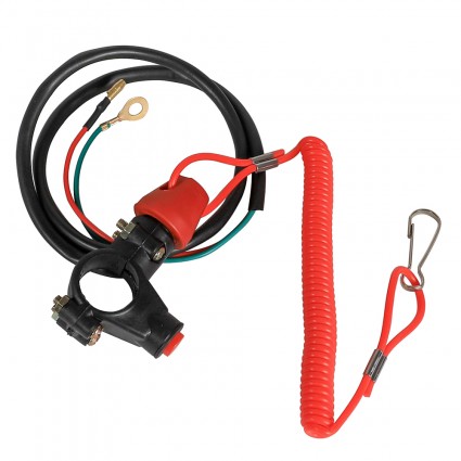 7/8" Handlebar Tether Kill Switch for 110cc 125cc ATV Quad Pit Dirt Bike Go Kart