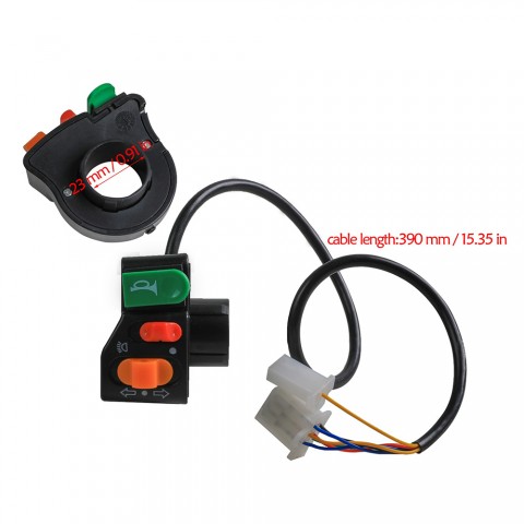 Handlebar Light Horn On/Off Signal Indicator Switch Electric Bike Motorcycle