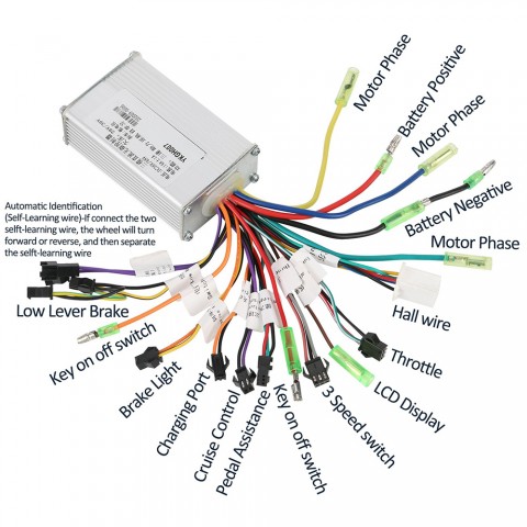 36V/48V 350W-1000W Brushless Motor Controller For Electric Bicycle E Bike Scooter