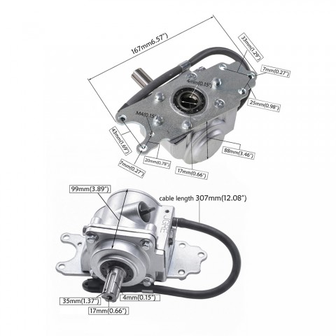 Reverse Gear Rear axle Box Fit 110CC- 250cc Go Kart Quad Pitbike