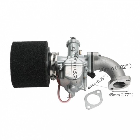 Carburetor Air Filter Manifold With Fuel Line Set For 125-150c Dirt Pit Bike