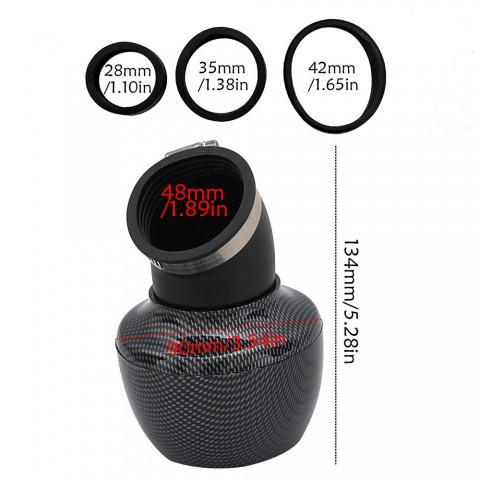 48mm Intake Carbon Fiber Air Filter For GY6 Moped Scooter