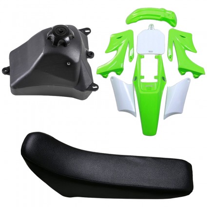 Green Plastic Fender Fuel Tank Seat for 90-150cc Dirt Bike 