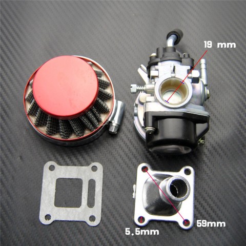 19mm Carburetor With 60mm Air Filter for 2 Stroke Mini Motobike