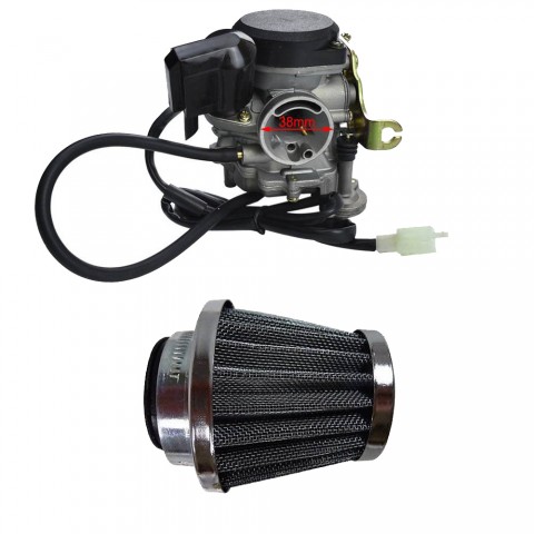 Choke Carburetor Carb With Air Filter For 4-Stroke GY6 50CC Scooter