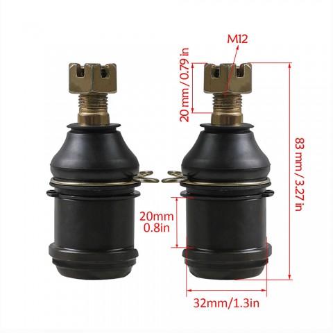 2pcs M12 20mm Front Lower Ball Joint for ATV Quad Go Kart Buggy 50-125cc