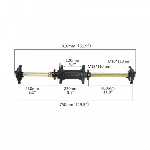 32" 810mm Rear Axle Shaft Kit 4 Stud Wheel Hub For For GY6 150CC Stepless ATV Quad Buggy