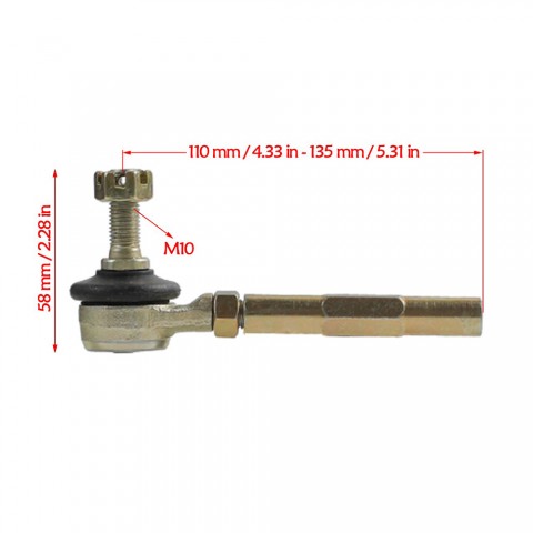 110mm Steering Tie Rod End Ball Joint 110cc 125cc ATV Go Kart Quad Buggy