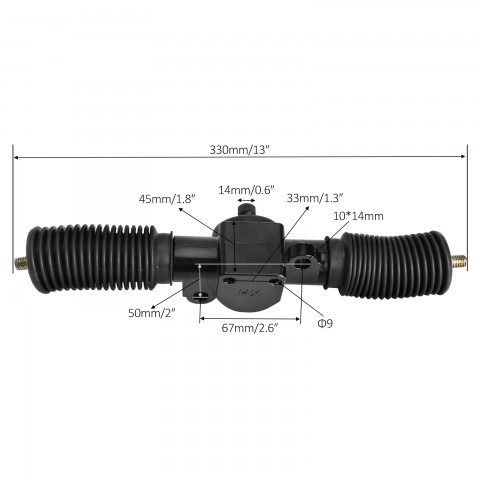 330mm 13" Power Steering Gear Shaft Rack Pinon For Go Kart UTV Fun Cart Drift