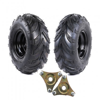 2pcs Tire With 2pcs Wheel Rim Hubs for 50 70 90 110cc ATV Go Kart Mower