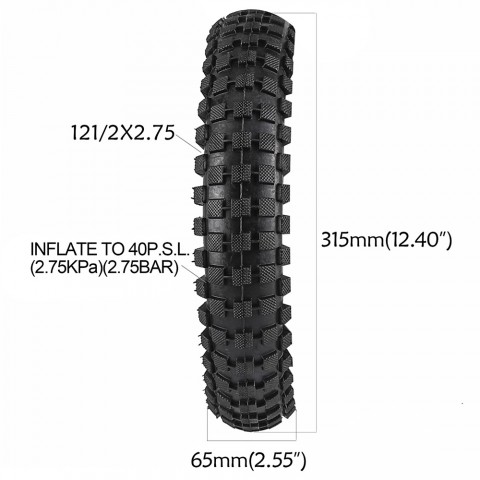 12.5x2.75 Front Rear Tire Inner Tube for 47cc 49cc Razor Dirt Bike