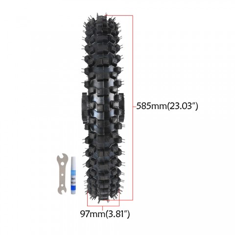 15mm Rear 90/100-16 Tire on Rim For BigWheel Pit Dirt Bike