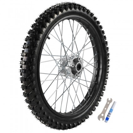 19" 70/100-19 Front Wheel Tire on Rim for 15mm Axle Disc Brake Dirt Pit Bike