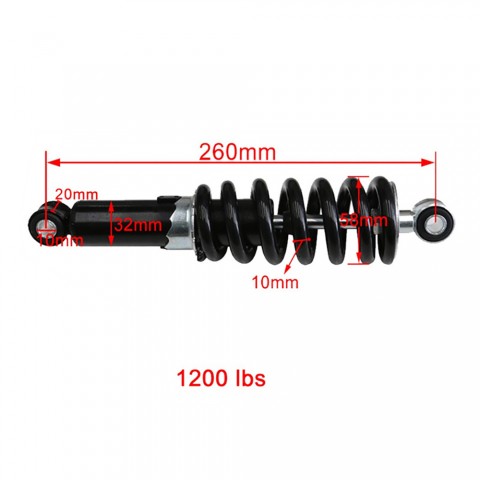 260mm Shock Absorber Rear For Motorcycle ATV Go Kart Scooter Pit Bike