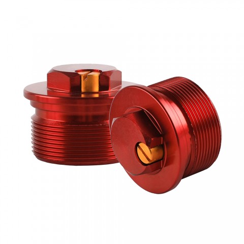 A Pair Red Front fork Tube Suspension Top Cap for Dirt Pit Bike