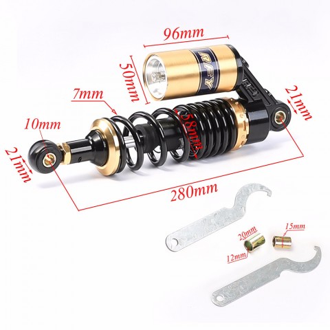  280mm Motorcycle Rear Shock Absorber With Spanner Wrench Tools Set 
