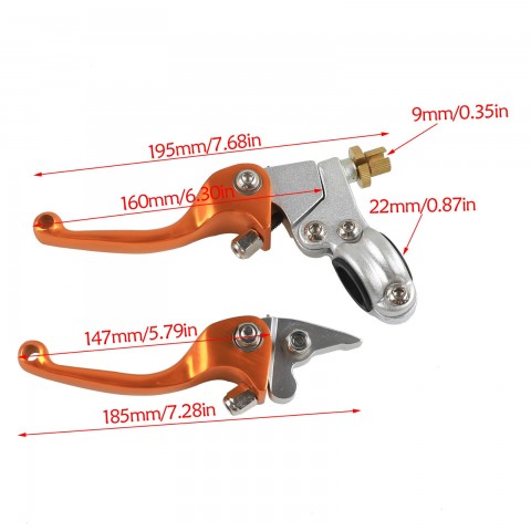 Brake Lever Clutch Lever For Dirt Bike ATV Go Kart Motorcycle Gold