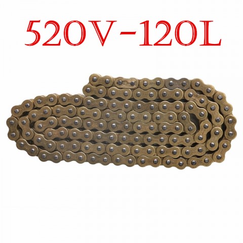 Gold 520 Motorcycle Drive Chain 120 Links O Ring For Pit Dirt Bike Trail ATV