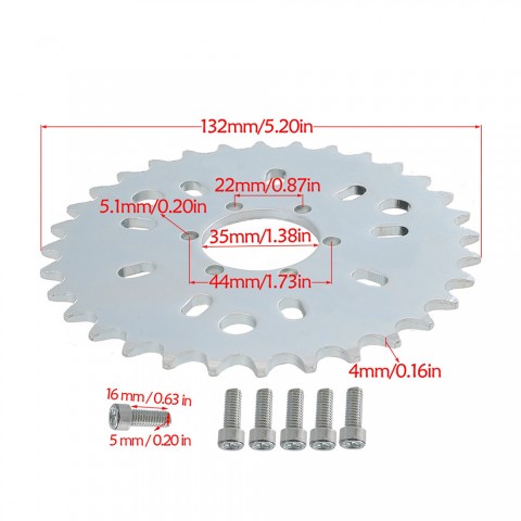 32T Sprocket Fits 415 Chain 49cc 50cc 66cc 80cc Motorcycle Bicycle