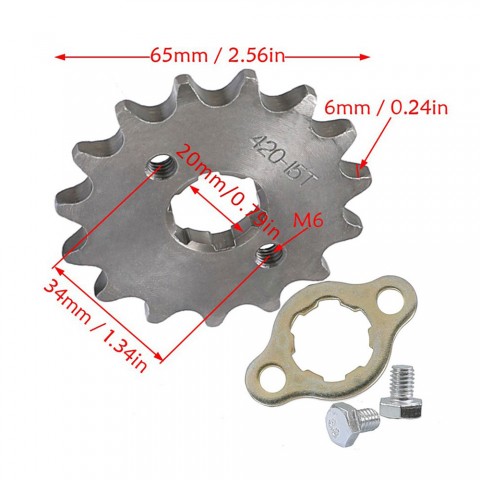 15T 420 20mm Chain Front Sprocket Cog For Pit Dirt Bike ATV