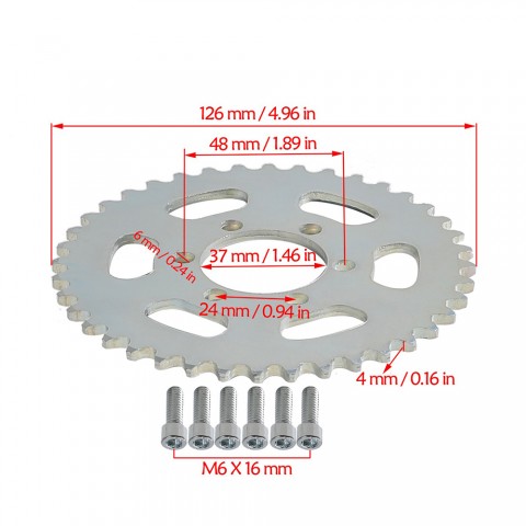 40T Rear Sprocket Kit 37mm Fit #35 Chain Mini Bike Go Kart Quad ATV