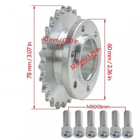 24T Tooth #35 Front Sprocket with 32mm Bore For Mini Bike Go Kart Cart ATV