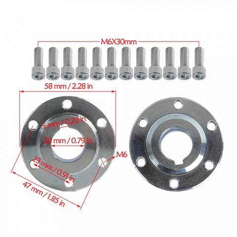 2pcs 6 Stud Sprocket Hub Adapter Plate 20mm For Off-Road Wheel Hubs Go kart