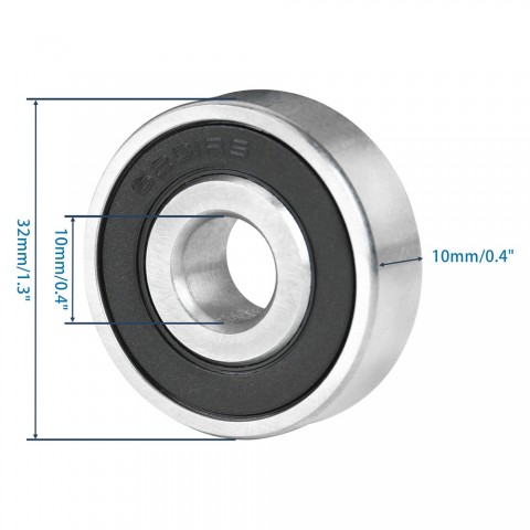 2pcs 6201RS Deep Groove Metal Double Shielded Ball Bearing