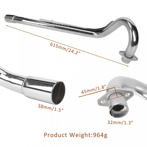 38mm Exhaust Muffler Pipe For Dirt Pit Bike Honda CRF50 XR50 Apollo 125cc 110