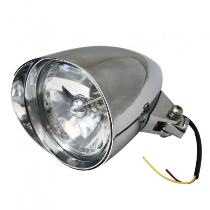 6" Silver Motorcycle Chrome Headlight Lamp For Chopper Bobber Springer Softail