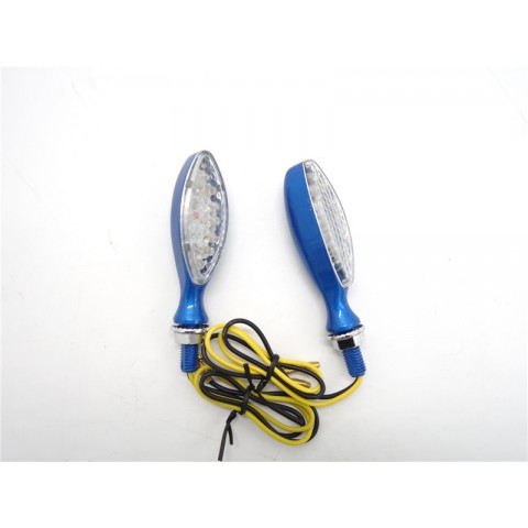 Motorcycle Turn Signal Indicators Lights Universal Blinker Lamp Blue