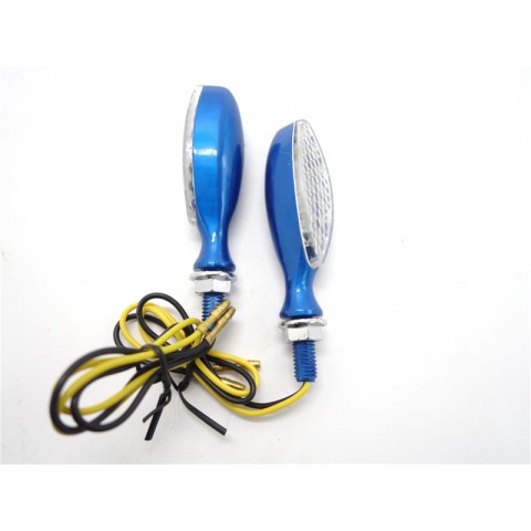 Motorcycle Turn Signal Indicators Lights Universal Blinker Lamp Blue