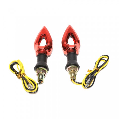 2pcs Universal Motorcycle 12 LED Turn Signal Indicators Blinker Red