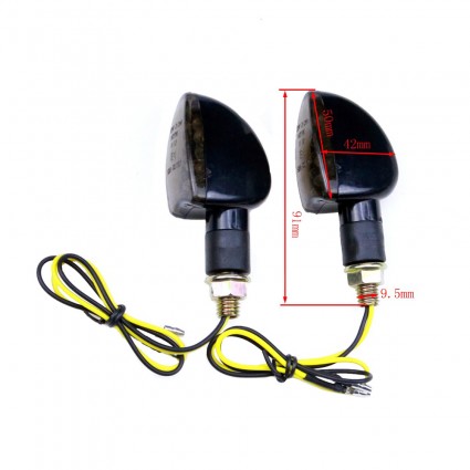 2pcs Motorcycle Smoke LED Turn Signal Amber Light Indicator Blinker Lamp