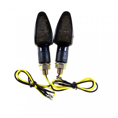 2pcs Motorcycle Smoke LED Turn Signal Amber Light Indicator Blinker Lamp