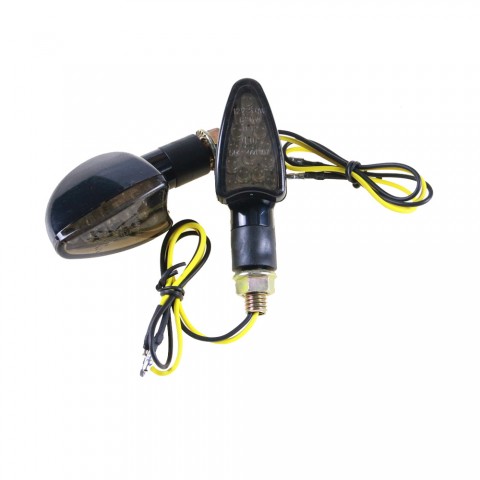 2pcs Motorcycle Smoke LED Turn Signal Amber Light Indicator Blinker Lamp