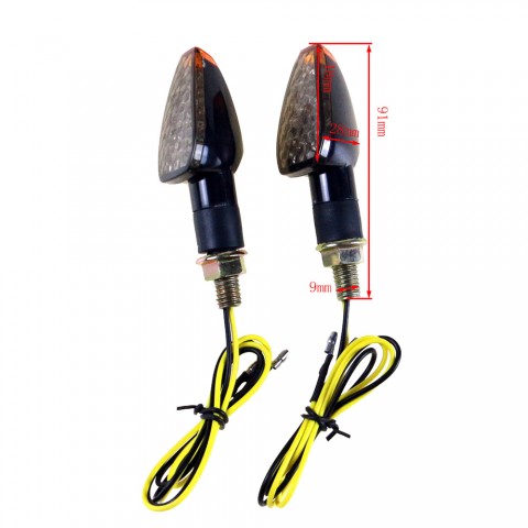 2pcs 14 LED Mini Stalk Arrow Light Motorcycle Turn Signal Lights LED Indicator