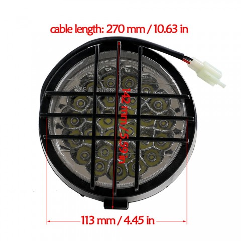 12V LED Headlight 2 wire For ATV Quad Buggy Go Kart Mobility 