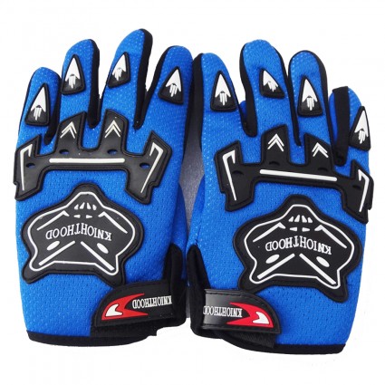 A pair Motorcycle Racing Gloves For Kids Bicycle Dirt PitBike Blue  L