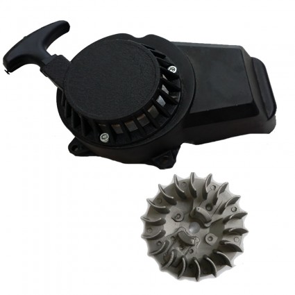 Pull Start Recoil Starter With Flywheel For 47cc 49cc Pocket Dirt Bike