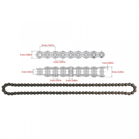 25H 84Links Camshaft Timing Chain for 90 100 110cc Horizontal Engine Motorcycle
